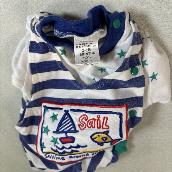 Vintage Baby Toddler Boys Clothing Lot of Overalls Size 3-9 Months Baseball - Picture 4 of 7